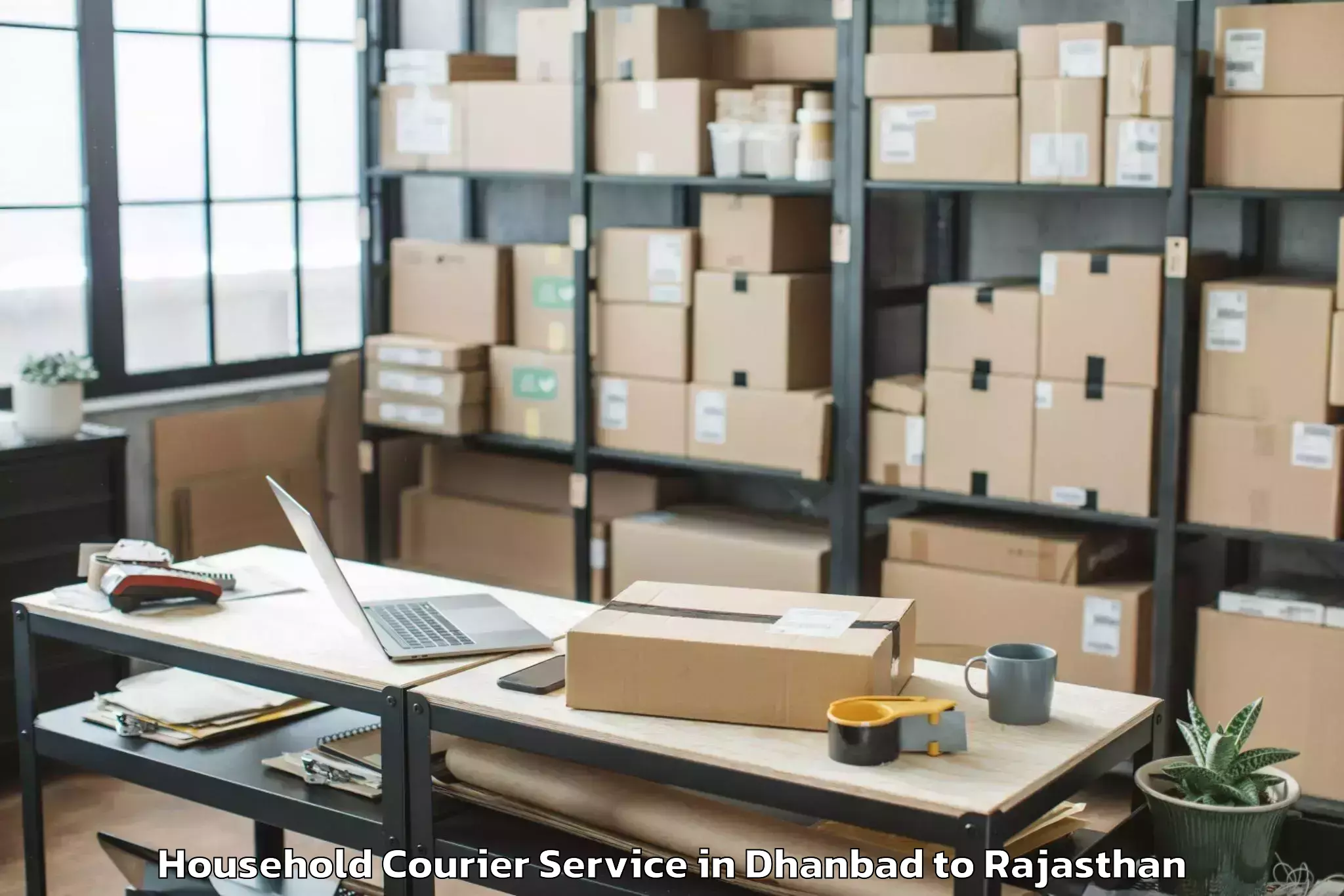 Quality Dhanbad to Kishangarh Bas Household Courier